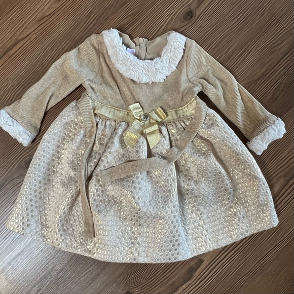 Bonnie Baby Other - Bonnie Baby 18M Gold Formal Dress Long-Sleeve